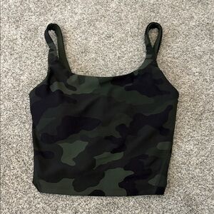 Old Navy Camo Tank Crop Top - Olive Green & Black
